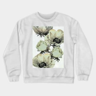 Anemone Flowers (White Background) Crewneck Sweatshirt